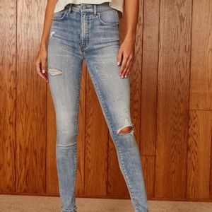 Aritzia- Denim Forum Lola High Rise Ripped Cropped Jean